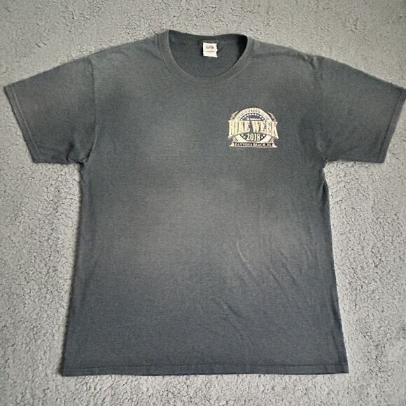 Daytona Beach Men’s Tee Shirt Large 2018 77th Annual Bike Week Fruit Of The Loom - Picture 1 of 16